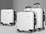 Wanderlite 3Set 20-24-28 Inch with TSA Lock Spinner Travel Suitcase Carry On Hard Shell LUG-ABS-AJ-3SET-WH