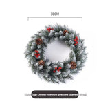 Christmas wreath, artificial wreath, red berries, pine cones, 30CM wreath, Christmas decoration, V1106-128-84756-WHT-50CM