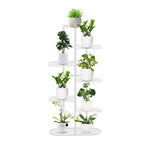 SOGA 7 Tier 8 Pots White Metal Plant Rack Flowerpot Storage Display Stand Holder Home Garden Decor FPOTH34