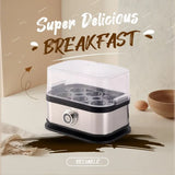 Multifunctional Electric Egg Cooker Holds 6 Eggs, Timer Control, Soft to Firm Doneness, Quick V1232-ZDQ-001