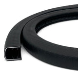 U-Shape Edge Banding - Fits 1/2" Edge, Rubber Trim for Sharp/Rough Surfaces, Veneer, Sheet Metal, V1107-806-22169-BLK-20FT