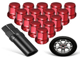 Red Hub Nut Replacement Caps for Car Tire Lug Nuts Wheel Covers Protective Caps V1192-AZ-W-20469