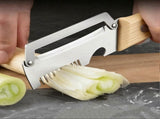 2-in-1 Stainless Steel Vegetable Peeler with Wooden Handle - Fruit/Potato Peeler & Bottle Opener V1263-JX-6038