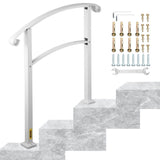 3-Step Handrails for Outdoor Steps Fits 1 or 3 Steps Matte White Stair Rail Wrought Iron Handrail V952-LTFS3BBSLG0000001V0