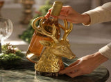 Christmas Reindeer Wine Bottle Holder Decorative Tabletop Stand Holiday Bottle Rack for Wine V1366-AZ2-W-13174