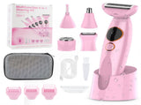 Pink 5-in-1 Women's Hair Removal Epilator Multi-Function Body Grooming Kit with Waterproof Design, V888-ELOSUNG43711