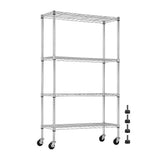 Wire Storage Rack 90x45cm Chrome Shelving with Wheels V63-841441