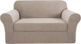2 Pieces Loveseat Covers Fit Lovesat Width Up to 70 Inch Furniture Cover/Protector, Jacquard Spandex V1258-DP02-F-647