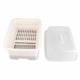 Dish Drainer Minimalist Dustproof Space Saving Dish Drying Bowl with Lid for Home Kitchen M V1294-YM0716-3118220114211