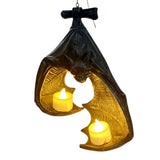 Halloween Bat-Shaped Candlestick Resin Hanging Garden Statue Sculptures Crafts Candle Holder for V1294-YM0716-10347709