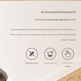 White Cordless Vacuum and Mop Combo - 6kPa Suction, 2000mAh Battery, 180&deg Flexible Floor Brush, V888-ELOSUNG53090