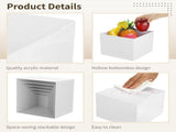 6PCS Buffet Risers, 3" to 8" White Acrylic Showcase Boxes Set, Versatile Food & Dessert V1192-AZ-W-18423