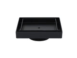 WaterMark Matt Black 100x100mm Square Tile Insert Shower Grate Floor Drain 50mm Waste V1233-SQTI0100D50P