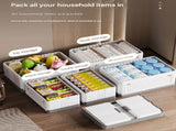 Size S Grey Collapsible Storage Box with Wheels and Telescopic Handle - Stackable Folding Crate for V888-ELOSUNG36121