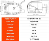 SEAFLO 12V 1100GPH Automatic Bilge Pump Marine Boat Auto Submersible Pump V201-QHGMMOREONE026