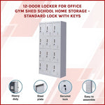 12-Door Locker for Office Gym Shed School Home Storage - Standard Lock with Keys V63-839051