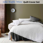 Accessorize Soho Waffle White Quilt Cover Set Queen V442-HIN-QUILTCS-SOHOWAFFLE-WHITE-QS