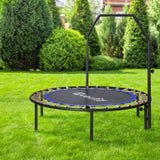 Everfit 48inch Round Fitness Trampoline Rebounder Adjustable Handrail Blue TRAMPO-C-MINI48-R-BLBK