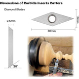 12 pcs Carbide Cutting Inserts Wood Turning Tools Carbide Inserts Wood Turning Gouges V1188-MS-227-0005