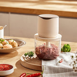 wireless meat grinder, USB charging meat grinder, 600ml food processor, multifunctional kitchen V1102-753-04922-BEG-600ML