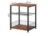 Levede Side Table 3-Tier Storage Shelf Modern Table NI1064-BR-AU