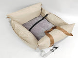 White car bed, carrier for car, pet travel accessories, transport in car, car seat, V1106-136-GRA-08632