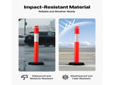 2 Pack Traffic Delineator Posts, 1140 mm Traffic Safety Cones with Fillable Base and Reflective V952-TCDZJTJSZHS4ZA5MR001V0