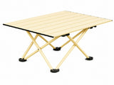 Beige Portable Folding Table - 57*41cm Carbon Steel Compact Carry Design, Quick Setup and Space V888-ELOSUNG54920