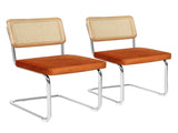 Levede 2xRattan Chair Dining Chairs Orange CH1108-2-BR