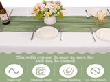 10 Pack Sage Green Cheesecloth Table Runner 10FT Boho Gauze Fabric Table Runner Vintage Rustic Sheer V1258-DP02-C-350