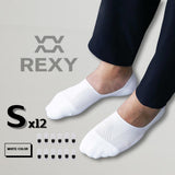 12X Rexy Cushion No Show Ankle Socks Small Non-Slip Breathable WHITE V274-GM-RXCNOS-S12-WH