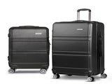 Wanderlite 2Set 20-28 Inch Luggage with TSA Lock Spinner Travel Suitcase Carry On Hard Shell Luggage LUG-ABS-LINE-2SET-BK
