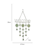 Hanging 'Welcome' Sign w Birds Bells 85cm V637-24858WEL