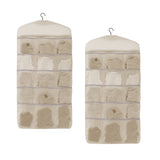 SOGA 2X White Double Sided Hanging Storage Bag Underwear Bra Socks Mesh Pocket Hanger Home Organiser SBOX26WHTX2