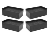 4pcs Furniture Riser Black Enlarged Widened Rectangle Rubber 3in Furniture Leg Mat for Home V1294-YM0717-3114220071811