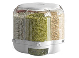 Food Grain Container Large Capacity 9L 6 Grid Rotatable Rice Dispenser Sealed Grain Food V1294-YM0523-10341435