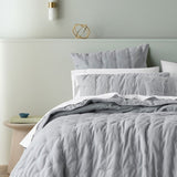 Bianca Langston Silver Pre-Washed Linen Cotton Comforter Set Queen/King V442-BCA-COMFORTER-LANGSTON-SILVER-KI