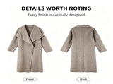 Loosefit Big Lapel Woolen Overcoat for Women, Nut Brown Tone, Size M, EarlySpring Transseasonal V1221-XM-LB5086-ZS151