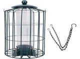 Heavy Duty Caged Bird Feeder, Secure Design Keeps Squirrels Out, Clear Tube Attracts Small Birds, V1192-AZ-W-24290