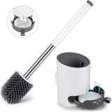 Toilet Brush and Holder,304 Stainless Steel Toilet Bowl Brush Rust-Resistant with Small Baffle More V1366-AZ2-W-24593
