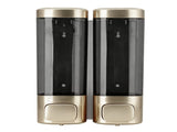 Double Soap Dispenser Drip Proof Wall Mounted Gel Hand Soap Dispenser for Bathroom 320mlx2 Champagne V1294-YM0901-3112250038413