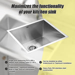 510x450mm Handmade Stainless Steel Undermount / Topmount Kitchen Laundry Sink with Waste V63-819503