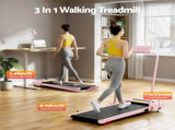 Everfit Treadmill Electric Walking Pad Incline Under Desk 380mm Pink TMILL-380H-INC-PK