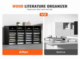 Wood Literature Organizer, 36 Compartments, File Sorter with Removable Shelves, Mailboxes Slot for V952-MZWJZLFPJBH363KG5V0