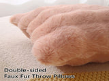 Faux Fur Plush Pillow with Inserts Set of 2, Soft 18" x 18" Decorative Throw Pillows, Square Boho V1258-DP02-C-3202