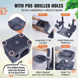 Cat Tree 174 cm Cat Tower with Cat Condos Sisal Scratching Post Dark Grey V952-DXSMS8C2FSH0S4J5KV0