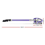 Devanti Handheld Vacuum Cleaner Cordless Roller Brush Head Purple VAC-CL-BH-150-GY-PP