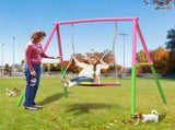 Flying Saucer Swing Set with Heavy Duty A-Frame Metal Swing Stand, Ful V1316-MSG-SW-9901P