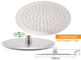 WELS Brushed Nickel Round 10" Rain Shower Head Straight Wall Mount Arm Mixer Set V1233-A201NKSR110N