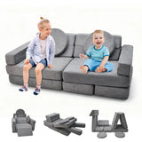 17Pcs Modular Kids Play Sofa Toddler Couch High Density Foam Play Block with Washable Cover Creative V985-KIDSSOFA
